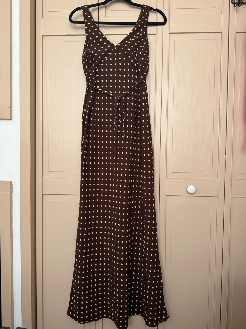 Princess Polly Brown Polka Dot Maxi Dress - Picture 3 of 3